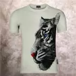 new arrival t shirt philipp plein tiger 3d side beige